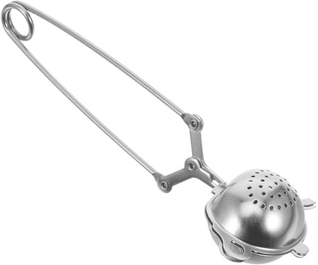 Gatuida Stainless Steel Tea Infuser Tong with Spoon Handle Creative Tea Strainer for Loose Leaf Brewing Kitchen Accessory for Birthdays Silver