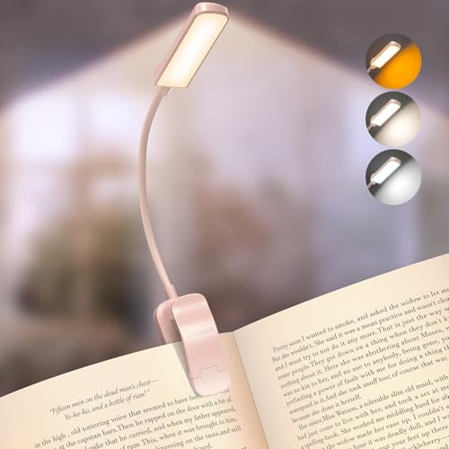 Glocusent Lampe de Lecture Livre, 120h, 5 niveaux, rechargeable USB-C