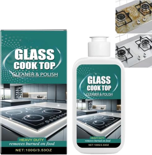 Glass Stove Top Cleaner Polish & Scratch Remover,Ceramic Hob Cleaner,Induction Hob Cleaner Glass Ceramic,Glass Scratch Remover,Heavy Duty Cooktop Cleaner And Polish,Oven & Stove Glass Cleaner (1PC)