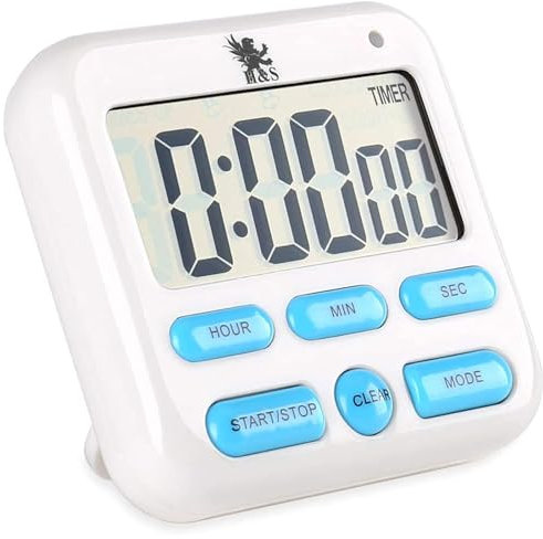 H&S Eieruhr - Küchentimer mit großer LCD-Anzeige - Küchenwecker Magnetisch mit Lautem Alarm - Kurzzeitwecker & Digital Timer für die Küche - Batteriebetrieben