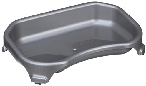 Neater Pet Brands Large Capacity Cat Bowls, Water Bowl for Cats, Reptiles, Chickens, Birds, & Small Animals, Cat Food Bowl (6 Cups), Indoor or Outdoor Water Trough & Feeder, Gunmetal Grey
