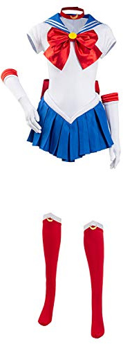 Cultofmoon Tsukino Usagi Costume da cosplay completo con abito e accessori Set completo per Halloween e Carnevale