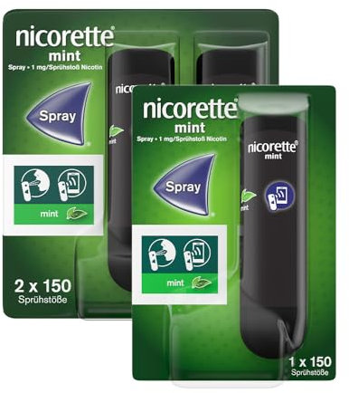 NICORETTE Spray mit minzigem Fruchtgeschmack – Rauchen aufhören mit Nikotinspray – 1 Spray ersetzt bis zu 150 Zigaretten – zur Raucherentwöhnung