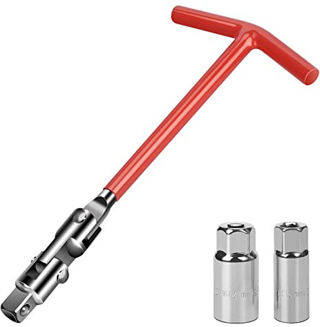 sukudon Zündkerzenschlüssel Satz 16/21mm Zündkerzen Stecknuss Zündkerzen-Steckschlüsselsatz T-Schlüssel zum Aufhängen Quadratischer schlüssel Viereckschlüssel schlüssel Öffnungsschlüssel