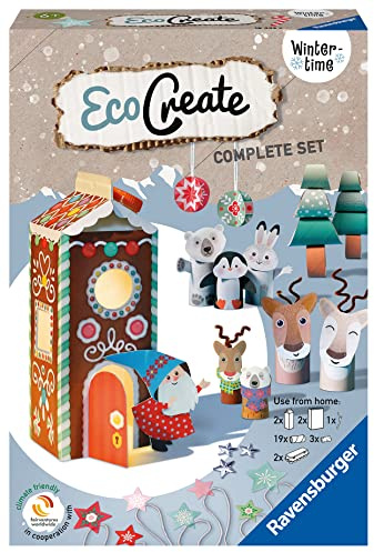 Ravensburger - EcoCreate Midi, Winter Time, Giochi da Giardino, Gioco Creativo e Bricolage Upcycling, Set Fai-Da-Te per Bambini, Età 6+ Anni