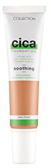 Collection Cosmetics Hydrating Medium Coverage Cica Foundation Infused with Anti-Redness, Vegan Foundation, 30ml, Medium Caramel