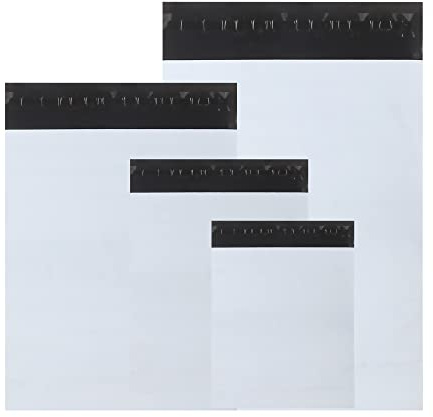 newlng Poly Mailers Shipping Bags Mailing bags 50pcs 4 Assorted Sizes White Shipping Envelopes Self-sealing Adhesive Waterproof and Tear-Proof Packaging Bags Shipping Bags for Clothing Books Gift