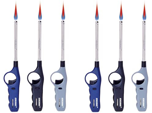 KONSUMANY 6 Stück Feuerzeug Stabfeuerzeug Sturmfeuerzeug Gas Feuerzeug 27,5 cm lang