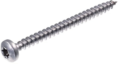 SECCARO Tornillo para madera aglomerada de cabeza semirredonda, 5 x 60 mm, acero inoxidable V2A, VA A2, tornillo para madera con rosca completa, TX/hexagonal interior, 150 unidades