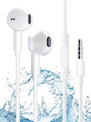 Écouteurs Filaires, Ecouteurs Intra-Auriculaires,écouteurs stéréo 3.5mm Prise Oreillette avec Micro Contrôle du Volume, Compatible avec iPhone 6/6s/Samsung/Huawei/Xiaomi/PC/Android 3.5mm Jack