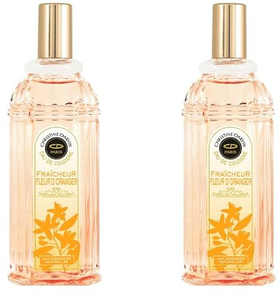 Eau de Cologne Fleur d'Oranger - Christine Darvin - Floral - Hespéridé - Made in France - 97% d'ingrédients d'origine naturelle - Spray 250 ml - Petit prix - Lot de 2