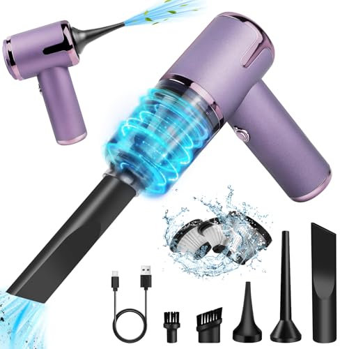 TENGWUDZ Handstaubsauger Kabellos,7000PA Akku Handstaubsauger,120W Mini Autostaubsauger 3 in1 Auto Kabello Handstaubsauge Staubsauger Gebläse (Purple)
