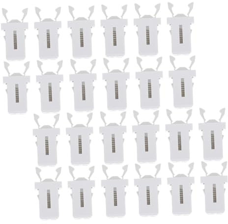 Amosfun Fermagli Di Sicurezza Per Coperchio Bidone Della Spazzatura, Fibbia a Pulsante Microinterruttore, Set Da 24 Pezzi in Plastica Bianca, Ricambi Per Chiusura Di Cestini Domestici e Ufficio