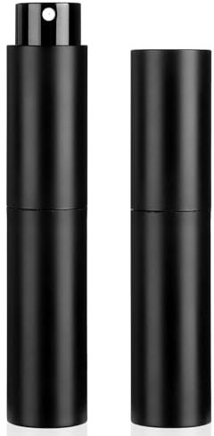 Gjinxi 2Pcs 10ml Travel Perfume Atomizer Refillable, Mini Empty Cologne Dispenser, Small Travel Portable Sprayer (Black)