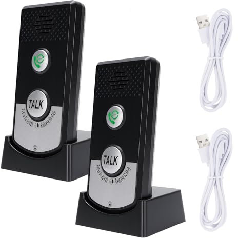Interphone sans Fil Longue Portée à 2 Voies, Système D'interphone, Wireless Interphone Vocal sans Fil Interieur pour Maison et Bureau avec Mode Appel et Communication Bidirectionnelle
