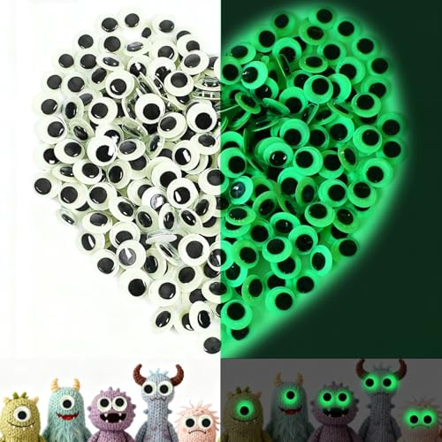 Occhi Mobili Adesivi 300 Pezzi Occhi Mobili Giocattolo Autoadesivi Occhi Mobili Adesivi in Plastica Occhi Adesivi Luminosi per Lavoretti Fai da Te Scrapbooking Artigianato Bambole Pupazzi Accessori