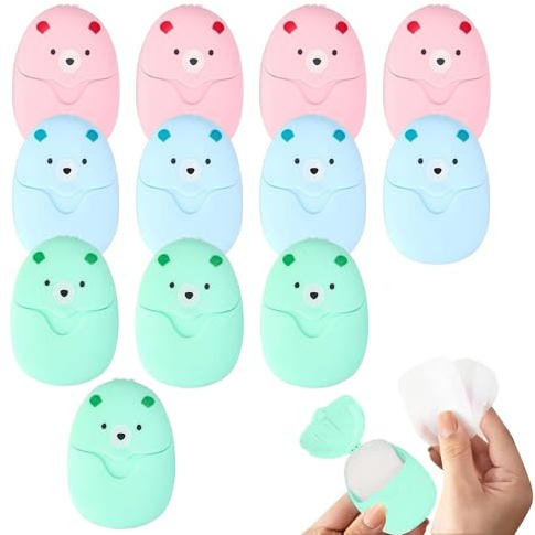 MEKEET 150PCS Portable Travel Soap Sheets Disposable Travel Essentials Soap Foaming Hand Washing Paper Soap Eco Friendly Cleaning Products for Indoor Outdoor Travel Camping Hiking