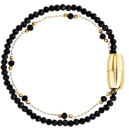Breil, Collezione Magnetica System, Bracciale Donna, Bracciale con Doppia Catena in Acciaio e Cristalli, Chiusura Magnetica, Lunghezza 17 cm, Idea Regalo Donna