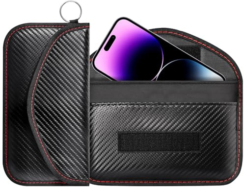 1 Pack Faraday Pouch Bag for Phone and Car Keys, RFID Signal Blocking Holder, Faraday Key Fob Protector, Anti-Theft Key Fob Case
