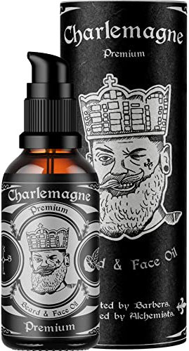 Charlemagne Bartöl Herren - 30 ml, Tabak-Vanille Duft - Veganes Bartöl ohne Chemie & für empfindliche Haut - Regt Bartwachstum an & Anti-Glanz - Bart Styling & Bartwuchsmittel Männer