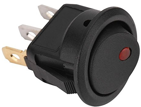 Keenso Interrupteur à Bascule, 12V Bouton Marche/Arrêt avec Voyant LED Commutateur On/Off Rond à LED Interrupteur 12V Rond pour Voiture Camion pour interrupteur SPST Lumière Rouge