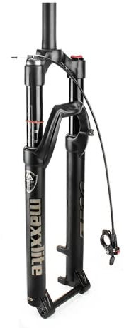 Mountainbike fjädergaffel 26/27,5/29 cykel fjädergaffel MTB luftgaffel med ångavbound cykeltillbehör, 100 mm hub (svart, 26 rak fjärrkontroll)