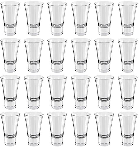 Wellgro 5,7 cl snapsglas – 5,2 x 8,8 cm (Ø x H) – klart glas – shotglas – stabilt – tillverkade i Italien, antal: 24 stycken