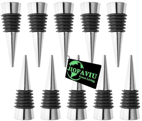 JIOFAVIU 10 Pcs Wine Bottle Stopper Set Kit, Resin Wine Bottle Stoppers Molds Set Accessories, Wine Stopper for Silicone Molds Epoxy Resin (Metal Silver)