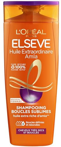 L'Oréal Paris - Amla Shampoo für lockiges und sehr trockenes Haar – genährte Locken – Amla-Öl – Elseve außergewöhnliches Öl – 300 ml