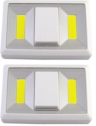 bricolevante.it Lampada da Parete a LED 250 Lumen Senza Spina - Faretto Led da Interno con Interruttore - Batterie AAA - Illuminazione Ambientale - Abat Jour da Muro - Set 2 Lampade Led