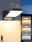 GeyouLux 24W LED Außenlampe mit Bewegungsmelder, IP65 Aussenleuchte mit Schwenkbar LED Panel, 3CCT Wandleuchte Innen/Außen, 3000LM Aluminium Aussenlampe für Garage Terrasse, Schwarz