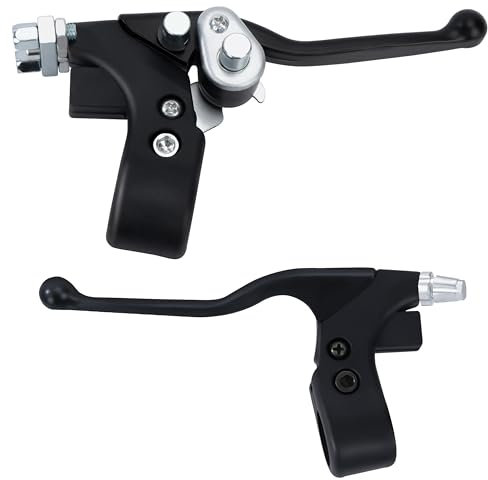 Tunejoy Levier de Frein de Poignée de ATV avec Boucle Leviers Frein d'embrayage pour Guidon de Diamètre 22 mm de Pocket Dirt Bike Go Kart Scooter 1 Paire Noir
