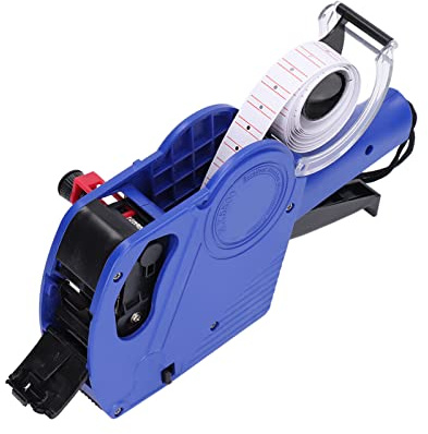 8 Siffror Prislapp Gun MX5500 Portable Manual Labeling Machine med Patron för Office, Retail, Grocery & Food (BLUE)