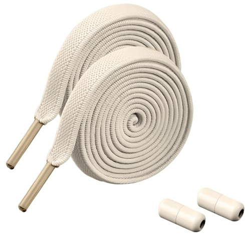YAWYO 2 pares de cordones beige, elásticos y sin atar para adultos y niños, repuestos para zapatillas deportivas de 100 cm.