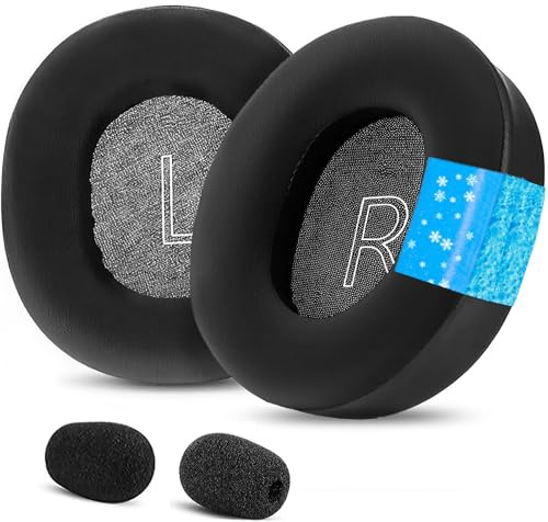 Kühlgel-Ersatz-Ohrpolster kompatibel mit Razer Nari/Nari Essential/Nari Ultimate/Kraken Kitty/V3/V4/Pro/X Gaming-Headset-Ohrpolster mit atmungsaktivem Eisseidenstoff, Schwarz