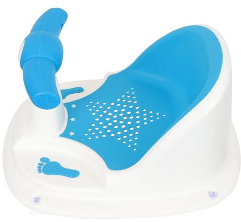LOORGVEL Asiento de Baño para Bebés Ventosas Antideslizantes Silla de Bañera Azul 6 a 12 Meses Material Seguro y Resistente Apoyo Estable para Ducha y Baño