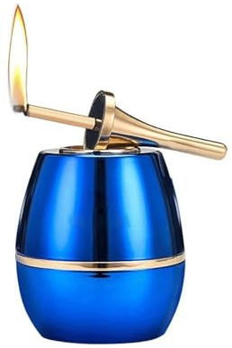 Permanentes Streichholz-/Petroleumfeuerzeug, Tischfeuerzeuge mit Sicherheitsverschluss und großem Sockel, wiederverwendbar, EIN tolles Geschenk for Männer.(Blue)