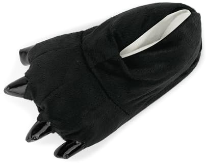 OCHENTA Slippers Unisex Animal Fantasy Plush Slippers Paw Cosplay Black M(Adult 35-39)