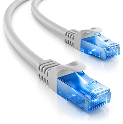 deleyCON 7,5m CAT.6 Ethernet Gigabit Lan Netzwerkkabel RJ45 CAT6 Kabel Patchkabel Kompatibel zu CAT.5 CAT.5e CAT.6a Cat.7 - Grau
