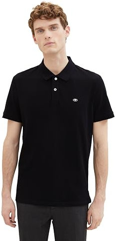 TOM TAILOR Herren Basic Piqué Poloshirt, 29999 - Black, XXL