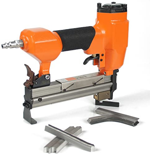 KAMSIN #V1015 Cloueur pneumatique pour cadres, livré avec 4,000pcs 15/32(12mm) de longueur de jambe, Pistolet à clous en V pour cadres.