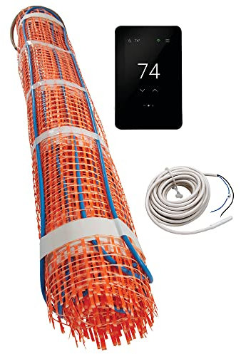 SunTouch ConnectPlus TapeMat Electric Under Floor Heating Kit with Mat, Sensor, SunStat Voice-Activated WiFi Thermostat, 60 Sq Ft (30' x 2'), 120V, Heated System for Tile, Stone, Vinyl, Laminate