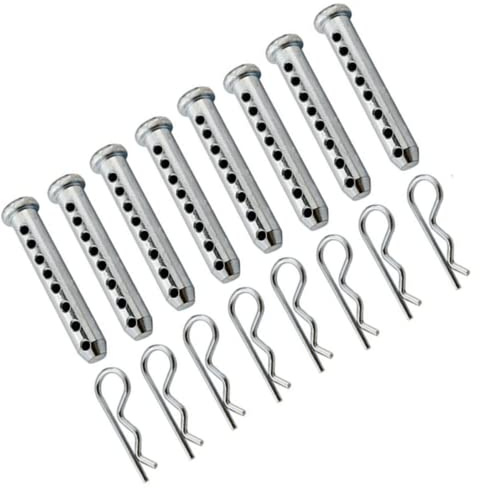 8-20Pack Multisize Flat Head Adjustable Clevis Pin,with Multi-Hole Cylindrical Pin Positioning Pin Clevis Pins Set (Size:M10 x 50mm, 8)
