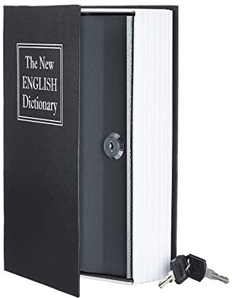 Tresor in Buchform zum Verstecken von Wertsachen – Schloss mit Schlüssel – Camouflage für Geld – kleines Buch schwarz