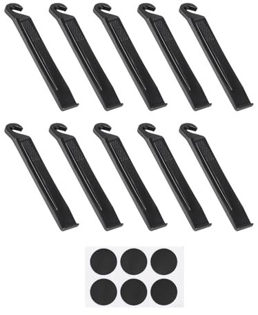 Sheryl&Rain 10Pcs Tyre Levers for Bicycles,Bike Tyre Levers with 6Pcs Tire Patches,plastic Tyre Lever,Bicycle Tyre Levers,Tyre Spoon Changing Tool,Tire Levers Bicycle for MTB and Road Bicycle Tires