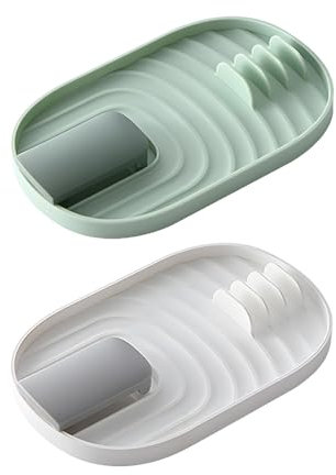 XKSOCT 2pcs Support Couvercles,Range Couvercle,Repose Cuillère,Cuisine Pose Cuillère,Cuisine Porte Couvercle,Porte Spatule Porte Cuillere Range-Couvert Vertical pour Ustensiles de Cuisine