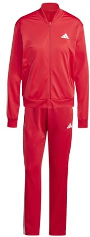 adidas Damen ESSENTIALS 3-STRIPES TRACKSUIT, pure ruby/white, XXS