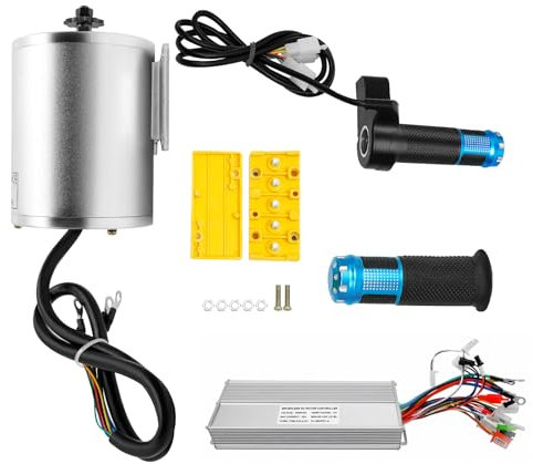 Konfiur 2KW 60V DC Bürstenloser Gleichstrommotor, E-Bike Umbausatz Elektrofahrräder Kit, Motor mit Brushless Controller für Scooter E Bike Go Kart ATV Umbausatz Kit