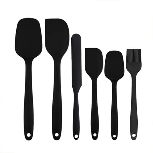 6 stycken silikonspatlar, degskrapa silikon, non-stick köksbakverktyg silikonspatel set för matlagning och bakning