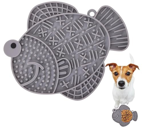 Alfombra de lamer para perros, alfombra de lamer para perros,Alfombra de lamer en forma de pez Alfombra de silicona para cachorros | Cojín para lamer para perros, juguetes de golosinas para perros
